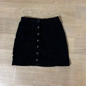 Corduroy Black Mini Skirt - Brandy Melville